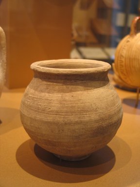 Canaanite. <em>Pot</em>, ca. 1750-1550 B.C.E. Clay, 1 1/2 x 5 1/4 in. (3.8 x 13.3 cm). Brooklyn Museum, Gift of Harvey A. Herbert, 1992.104.1. Creative Commons-BY (Photo: Brooklyn Museum, CUR.1992.104.1_erg2.jpg)