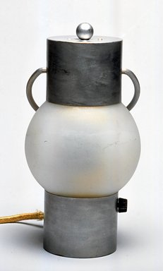 Russel Wright (American, 1904-1976). <em>Lantern</em>, ca. 1935. Chrome(?)-plated brass, frosted glass, 7 1/2 x 3 3/4 x 3 3/4 in.  (19.1 x 9.5 x 9.5 cm). Brooklyn Museum, Gift of Denis Gallion and Daniel Morris, 1992.165.2. Creative Commons-BY (Photo: Brooklyn Museum, CUR.1992.165.2.jpg)