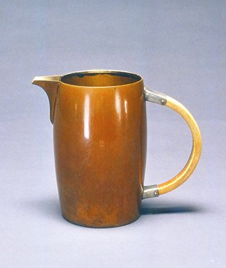 Gorham Manufacturing Company (1865-1961). <em>Pitcher</em>, ca. 1883. Copper, silver, and bone, 6 1/8 x 7 1/4 x 4 in.  (15.6 x 18.4 x 10.2 cm). Brooklyn Museum, Gift of Denis Gallion and Daniel Morris, 1992.165.3. Creative Commons-BY (Photo: Brooklyn Museum, CUR.1992.165.3.jpg)