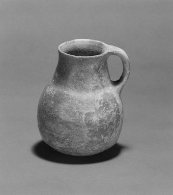  <em>Juglet</em>. Clay, 6 3/4 x 5 7/16 in. (17.1 x 13.8 cm). Brooklyn Museum, Gift of Harvey A. Herbert, 1992.46.3. Creative Commons-BY (Photo: Brooklyn Museum, CUR.1992.46.3_NegID_L_1034_4_print_bw.jpg)