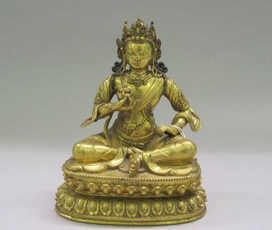 Nepalese. <em>Bodhisattva, Perhaps Amitayus</em>, ca. 1600. Gilt bronze, Height: 6 3/4 in. (17.1 cm). Brooklyn Museum, Gift of Joseph H. Hazen, 1993.104.8. Creative Commons-BY (Photo: , CUR.1993.104.8.jpg)