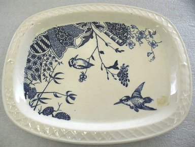 Edge Malkin & Company (1871-1903). <em>Oblong Platter; Chalet Pattern</em>, 1871-1903. Glazed earthenware with transfer printed decoration, 1 1/8 x 12 3/4 x 10 1/2 in. (2.7 x 32.4 x 26.7 cm). Brooklyn Museum, Gift of Paul F. Walter, 1993.209.29. Creative Commons-BY (Photo: Brooklyn Museum, CUR.1993.209.29.jpg)