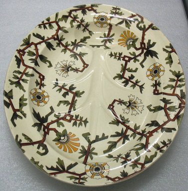  <em>Large Oval Platter</em>, ca. 1880. Glazed earthenware with transfer printed decoration, oval, 2 x 19 1/2 x 15 3/4 in. (5.0 x 49.5 x 40.0 cm). Brooklyn Museum, Gift of Paul F. Walter, 1993.209.5. Creative Commons-BY (Photo: Brooklyn Museum, CUR.1993.209.5.jpg)