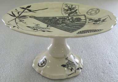 Stafford Street Works Powell Bishop & Stonier. <em>Cake Stand; Miako Pattern</em>, 1878-1891. Glazed earthenware with transfer printed decoration, height: 5 in. (12.8 cm). Brooklyn Museum, Gift of Paul F. Walter, 1993.209.50. Creative Commons-BY (Photo: Brooklyn Museum, CUR.1993.209.50.jpg)