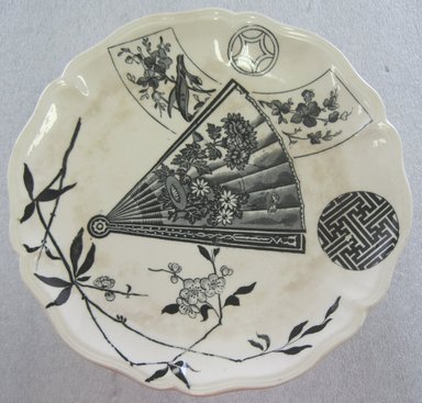 Stafford Street Works Powell Bishop & Stonier. <em>Cake Stand; Miako Pattern</em>, 1878-1891. Glazed earthenware with transfer printed decoration, height: 5 in. (12.8 cm). Brooklyn Museum, Gift of Paul F. Walter, 1993.209.50. Creative Commons-BY (Photo: Brooklyn Museum, CUR.1993.209.50_top.jpg)