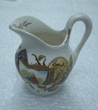  <em>Creamer; Pomegranate Pattern (from Complete Tea Service)</em>, ca. 1880. Glazed earthenware with transfer printed decoration, 3 1/2 x 3 1/4 x 2 1/4 in. (8.9 x 8.2 x 5.6 cm). Brooklyn Museum, Gift of Paul F. Walter, 1993.209.90. Creative Commons-BY (Photo: Brooklyn Museum, CUR.1993.209.90.jpg)