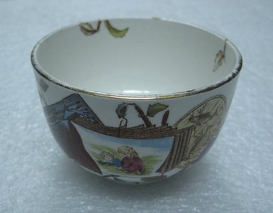  <em>Waste Bowl; Pomegranate Pattern (from Complete Tea Service)</em>, ca. 1880. Glazed earthenware with transfer printed decoration, height: 2 in. (5.0 cm). Brooklyn Museum, Gift of Paul F. Walter, 1993.209.91. Creative Commons-BY (Photo: Brooklyn Museum, CUR.1993.209.91.jpg)