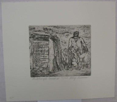 Philip Reisman (American, 1904-1992). <em>Michelangelo Sonnet II</em>, 1927-1934. Etching on paper, sheet: 9 11/16 x 10 15/16 in. (24.6 x 27.8 cm). Brooklyn Museum, Gift of Louise Reisman, 1993.39.35. © artist or artist's estate (Photo: Brooklyn Museum, CUR.1993.39.35.jpg)