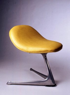 Vladimir Kagan Designs. <em>Stool</em>, ca.1960. Metal, vinyl, 23 x 19 x 19 in. (58.4 x 48.2 x 48.2 cm). Brooklyn Museum, Gift of Della Petrick Rothermel in memory of John Petrick Rothermel, 1994.61.26. Creative Commons-BY (Photo: Brooklyn Museum, CUR.1994.61.26.jpg)