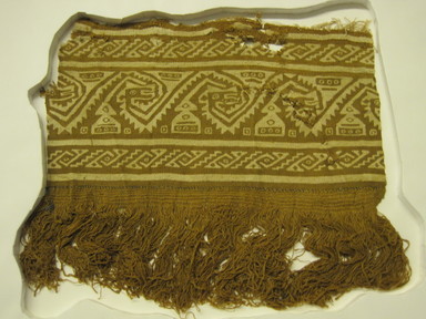  <em>Mantle, Fragment, or Tunic, Fragment (NK & CB)</em>, 1400-1532. Cotton, camelid fiber, 12 1/2 × 14 1/2 in. (31.8 × 36.8 cm). Brooklyn Museum, Gift of Kay Hodnett Nunez, 1995.47.27. Creative Commons-BY (Photo: , CUR.1995.47.27.jpg)
