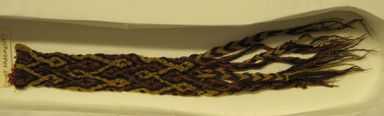  <em>Belt (possibly)</em>. Textile. Camelid fiber, 1 x 9 1/16 in. (2.5 x 23 cm). Brooklyn Museum, Gift of Nobuko Kajitani, 1996.115.8. Creative Commons-BY (Photo: , CUR.1996.115.8.jpg)