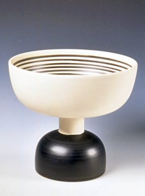 Ettore Sottsass Jr. (Italian, born Austria, 1917–2007). <em>Bowl, Hollywood Series</em>, designed ca. 1959; made ca. 1975. Ceramic, 9 x 10 1/8 x 10 1/8 in. (22.9 x 25.7 x 25.7 cm). Brooklyn Museum, Modernism Benefit Fund, 1996.131.2. Creative Commons-BY (Photo: Brooklyn Museum, CUR.1996.131.2_view2.jpg)