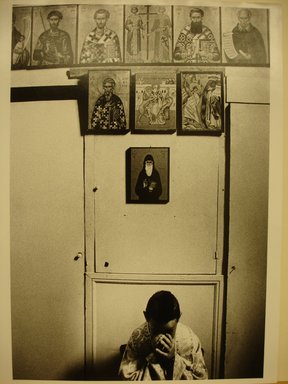 Georgios Katsagelos (Greek, born 1956). <em>Altar Boy Praying (from "Religious" series)</em>, 1995. Gelatin silver print, Sheet: 15 1/2 x 10 1/2 in. (39.4 x 26.8 cm). Brooklyn Museum, Gift of the artist, 1996.193.1. © artist or artist's estate (Photo: Brooklyn Museum, CUR.1996.193.1.jpg)