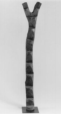 Dogon. <em>Ladder</em>, 19th century or earlier. Wood, 112 x 18 x 10 in. (284.5 x 45.7 x 25.4 cm). Brooklyn Museum, Gift of Edward Thorp, 1997.173.2. Creative Commons-BY (Photo: Brooklyn Museum, CUR.1997.173.2_print_bw.jpg)