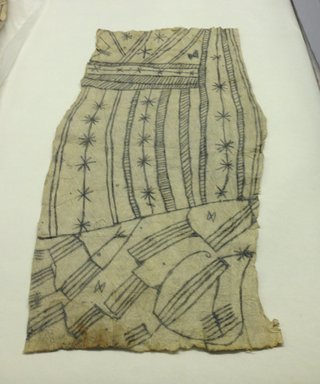 Mbuti Efe. <em>Loin Cloth</em>, 20th century. Bark cloth, pigment, 14 1/2 x 31 1/2 in.  (36.8 x 80 cm). Brooklyn Museum, Purchase gift of Beatrice Riese, 1997.19.1. Creative Commons-BY (Photo: Brooklyn Museum, CUR.1997.19.1.jpg)