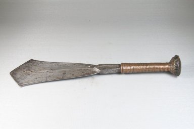 Ngbandi. <em>Warrior's Knife</em>, 19th century. Iron, copper, wood, 12 1/2 x 3 1/2 x 1 1/2 in.  (31.8 x 8.9 x 3.8 cm). Brooklyn Museum, Gift of Drs. John I. and Nicole Dintenfass, 1998.172.1. Creative Commons-BY (Photo: Brooklyn Museum, CUR.1998.172.1_side_PS5.jpg)