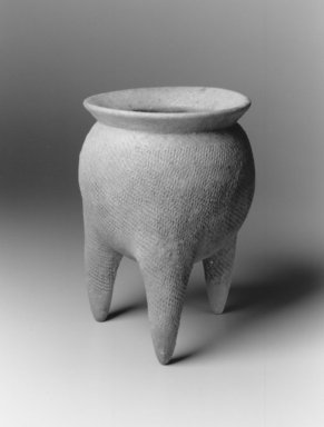 Bura. <em>Vessel with Three Legs</em>, 1400-1700. Terracotta, height: 9 in.  (22.9 cm);. Brooklyn Museum, Gift of Drs. John I. and Nicole Dintenfass, 1998.172.3. Creative Commons-BY (Photo: Brooklyn Museum, CUR.1998.172.3_print_bw.jpg)
