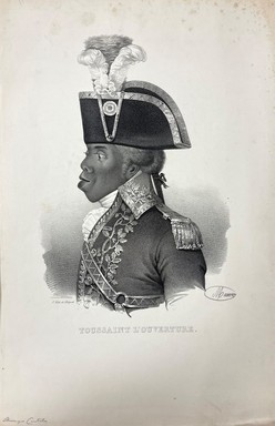 Attributed to Nicolas-Eustache Maurin (French, 1799-1850). <em>Toussaint's Ouverture</em>. Lithograph, Sheet: 18 3/16 x 11 9/16 in.  (46.2 x 29.4 cm). Brooklyn Museum, Gift of Dr. Bertram H. Schaffner, 1998.193.3 (Photo: Brooklyn Museum, CUR.1998.193.3_view01.jpg)