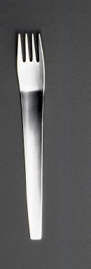 Gerald Gulotta (American, born 1921). <em>Dinner Fork, Chromatics Line</em>, Designed 1970; Made 1971-1973. Stainless Steel, 7 1/4 x 1 in.  (18.4 x 2.5 cm). Brooklyn Museum, Gift of the artist, 1998.94.28. Creative Commons-BY (Photo: Brooklyn Museum, CUR.1998.94.28.jpg)