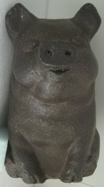 Unknown. <em>Pig</em>, 19th or 20th century. Glazed earthenware, 10 1/2 x 6 x 7 in.  (26.7 x 15.2 x 17.8 cm). Brooklyn Museum, Gift of Paul F. Walter, 1999.108.3. Creative Commons-BY (Photo: Brooklyn Museum, CUR.1999.108.3.jpg)