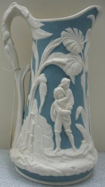 T. J. and J. Mayers. <em>Ewer</em>, ca. 1850. Unglazed porcelain, 9 5/8 x 6 x 5 1/2 in. (24.4 x 15.3 x 14 cm). Brooklyn Museum, Gift of the Estate of Harold S. Keller, 1999.152.197. Creative Commons-BY (Photo: Brooklyn Museum, CUR.1999.152.197_view2.jpg)