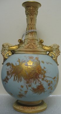 Worcester Royal Porcelain Co. (founded 1751). <em>Vase</em>, 1891. Porcelain, 9 x 5 1/4 x 5 in. (22.9 x 13.3 x 12.7 cm). Brooklyn Museum, Gift of the Estate of Harold S. Keller, 1999.152.222. Creative Commons-BY (Photo: Brooklyn Museum, CUR.1999.152.222_view3.jpg)
