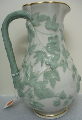 Worcester Royal Porcelain Co. (founded 1751). <em>Jug</em>, ca. 1886. Porcelain, 9 x 6 5/8 x 5 5/8 in. (22.9 x 16.8 x 14.3 cm). Brooklyn Museum, Gift of the Estate of Harold S. Keller, 1999.152.224. Creative Commons-BY (Photo: Brooklyn Museum, CUR.1999.152.224.jpg)