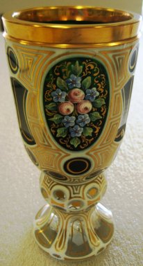  <em>Goblet</em>, late 19th–early 20th century. Glass, 6 3/4 x 3 1/8 x 3 1/8 in. (17.1 x 7.9 x 7.9 cm). Brooklyn Museum, Gift of the Estate of Harold S. Keller, 1999.152.230. Creative Commons-BY (Photo: Brooklyn Museum, CUR.1999.152.230_view1.jpg)