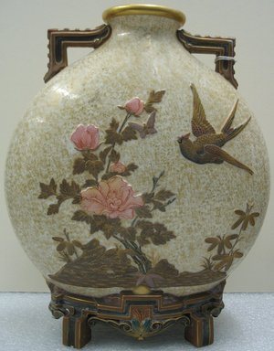 Worcester Royal Porcelain Co. (founded 1751). <em>Vase</em>, 1875. Porcelain, 10 1/2 x 9 3/4 x 4 1/4 in. (26.7 x 24.8 x 10.8 cm). Brooklyn Museum, Gift of the Estate of Harold S. Keller, 1999.152.324. Creative Commons-BY (Photo: Brooklyn Museum, CUR.1999.152.324_view1.jpg)