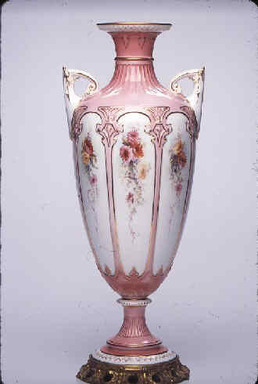 Worcester Royal Porcelain Co. (founded 1751). <em>Vase, shape 1822</em>, 1895. Porcelain, bronze, 17 x 6 7/8 x 6 in. (43.2 x 17.5 x 15.3 cm). Brooklyn Museum, Gift of the Estate of Harold S. Keller, 1999.152.35. Creative Commons-BY (Photo: Brooklyn Museum, CUR.1999.152.35.jpg)