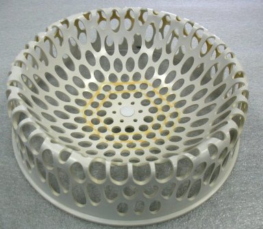 Enzo Mari (Italian, 1932-2020). <em>Fruit Bowl, 'Adal,' Model 90061 W1</em>, Designed 1968. Heat-molded PS (white plastic), height: 9.0 cm; diameter: (29.5 cm). Brooklyn Museum, Gift of Alessi S.p.A., 1999.40.14. Creative Commons-BY (Photo: Brooklyn Museum, CUR.1999.40.14.jpg)