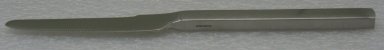 Achille Castiglioni (Italian, 1918-2002). <em>Dessert Knife, 'Dry' Pattern, Model 4180-6</em>, Designed 1982-1985. Stainless steel, length: (19.0 cm). Brooklyn Museum, Gift of Alessi S.p.A., 1999.40.29. Creative Commons-BY (Photo: Brooklyn Museum, CUR.1999.40.29.jpg)