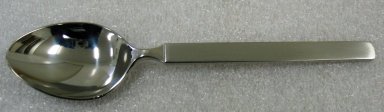 Achille Castiglioni (Italian, 1918-2002). <em>Teaspoon, 'Dry' Pattern, Model 4180-7</em>, Designed 1982-1985. Stainless steel, length: (14.5 cm). Brooklyn Museum, Gift of Alessi S.p.A., 1999.40.30. Creative Commons-BY (Photo: Brooklyn Museum, CUR.1999.40.30.jpg)