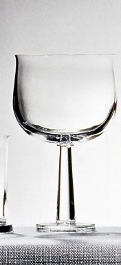 Ettore Sottsass Jr. (Italian, born Austria, 1917-2007). <em>Glass for Wine Tasting, 'Ginevra' Pattern, Model TCES1/0</em>, Designed 1996. Colorless glass, 6 5/16 x 3 3/4 in.  (16.0 x 9.5 cm). Brooklyn Museum, Gift of Alessi S.p.A., 1999.40.62. Creative Commons-BY (Photo: Brooklyn Museum, CUR.1999.40.62.jpg)