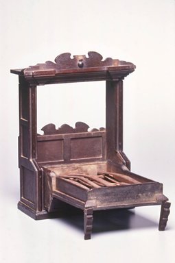 John Higgins. <em>Salesman's Sample of a Parlor Cabinet/Bed</em>, ca. 1870. Walnut, other woods, silvered glass, Closed: 12 7/8 x 9 9/16 x 4 1/4 in. (32.7 x 24.3 x 10.8 cm). Brooklyn Museum, Alfred T. and Caroline S. Zoebisch Fund, 2001.9.1. Creative Commons-BY (Photo: Brooklyn Museum, CUR.2001.9.1_view2.jpg)