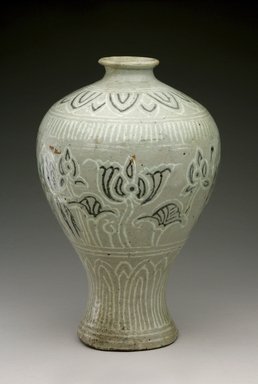  <em>Vase</em>, first half of 15th century. Buncheong ware, stoneware with inlaid black and white slips, Height: 9 15/16 in. (25.3 cm). Brooklyn Museum, The Peggy N. and Roger G. Gerry Collection, 2004.28.104. Creative Commons-BY (Photo: Brooklyn Museum (in collaboration with National Research Institute of Cultural Heritage, Daejon, Korea), CUR.2004.28.104_view1_Heon-Kang_photo_NRICH_edited.jpg)