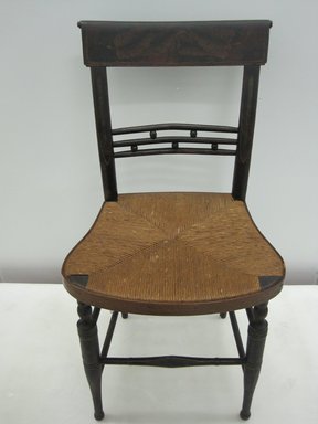  <em>Side Chair</em>, second quarter 19th century. Wood, rush, paint, 33 x 17 3/4 x 20 3/8 in. (83.8 x 45.1 x 51.8 cm). Brooklyn Museum, Bequest of Elisabeth Sloan Livingston, 2004.35.4. Creative Commons-BY (Photo: Brooklyn Museum, CUR.2004.35.4.jpg)