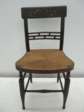  <em>Side Chair</em>, 19th century. Wood, rush, paint, 33 x 17 3/4 x 20 3/8 in. (83.8 x 45.1 x 51.8 cm). Brooklyn Museum, Bequest of Elisabeth Sloan Livingston, 2004.35.5. Creative Commons-BY (Photo: Brooklyn Museum, CUR.2004.35.5.jpg)