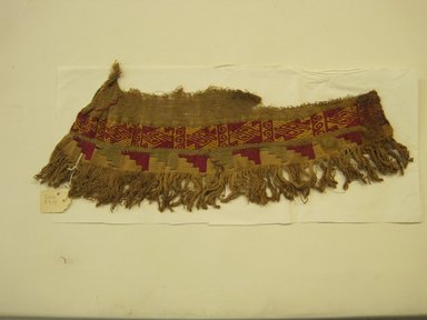 Chancay. <em>Bottom Border Section of a Tunic</em>, 1000-1476. Cotton, camelid fiber, 5 1/2 x 14 in. (14 x 35.6 cm). Brooklyn Museum, Gift of Victor P. Nunez, 2004.53.14. Creative Commons-BY (Photo: , CUR.2004.53.14_view01.jpg)