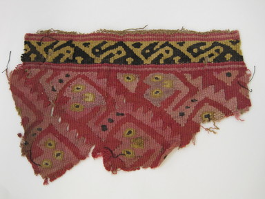 Chancay. <em>Lower Section of a Tunic</em>, 1000-1476. Cotton, camelid fiber, 5 1/2 x 8 in. (14 x 20.3 cm). Brooklyn Museum, Gift of Victor P. Nunez, 2004.53.17. Creative Commons-BY (Photo: , CUR.2004.53.17.jpg)