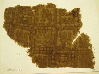 Chancay. <em>Painted Textile Fragment</em>, 1000-1476. Cotton, pigment, 7 1/2 x 10 in. (19.1 x 25.4 cm). Brooklyn Museum, Gift of Victor P. Nunez, 2004.53.23. Creative Commons-BY (Photo: , CUR.2004.53.23.jpg)
