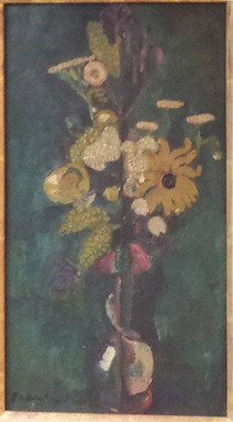 William Zorach (American, born Lithuania, 1887-1966). <em>Floral Still Life</em>, n.d. Oil on panel, 16 1/4 x 9 1/16 in. (41.3 x 23 cm). Brooklyn Museum, Bequest of George Turitz, 2004.72.3. © artist or artist's estate (Photo: Brooklyn Museum, CUR.2004.72.3.jpg)