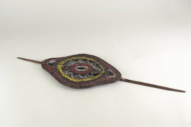 Abelam. <em>Dance Wand</em>, 20th century. Wood, vegetable fiber (probably rattan), pigment, 19 5/8 x 5 1/2 x 1/2 in. (49.8 x 14 x 1.3 cm). Brooklyn Museum, Gift of Dr. K. David G. Edwards from the David and Margery Edwards Collection, 2004.74.4. Creative Commons-BY (Photo: Brooklyn Museum, CUR.2004.74.4_PS5.jpg)