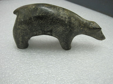 Inuit. <em>Bear</em>, 1950-1980. Gray stone, 2 1/2 x 1 3/8 x 5 1/4 in. (6.4 x 3.5 x 13.3 cm). Brooklyn Museum, Hilda and Al Schein Collection, 2004.79.14. Creative Commons-BY (Photo: , CUR.2004.79.14.jpg)