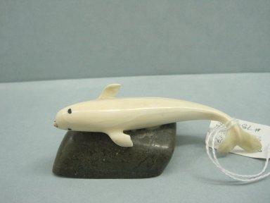 Inuit. <em>Whale</em>, 1950-1980. Ivory, stone, pigment, 1 1/2 x 4 x 1 1/2 in. (3.8 x 10.2 x 3.8 cm). Brooklyn Museum, Hilda and Al Schein Collection, 2004.79.59. Creative Commons-BY (Photo: Brooklyn Museum, CUR.2004.79.59.jpg)