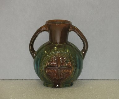 Christopher Dresser (English, 1834–1904). <em>Vase</em>, ca. 1880. Glazed earthenware, 8 x 7 1/4 x 4 in. (20.3 x 18.4 x 10.2 cm). Brooklyn Museum, Gift of Paul F. Walter, 2007.10.11. Creative Commons-BY (Photo: Brooklyn Museum, CUR.2007.10.11.jpg)