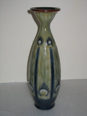 Doulton Pottery (1815–present). <em>Vase</em>, 1904. Glazed earthenware, 14 x 4 1/2 x 4 1/2 in. (35.6 x 11.4 x 11.4 cm). Brooklyn Museum, Gift of the Estate of Dr. Eleanor Z. Wallace, 2007.41.3. Creative Commons-BY (Photo: Brooklyn Museum, CUR.2007.41.3.jpg)