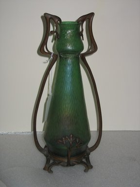 Johann Loetz-Witwe Glassworks (Klostermuehle, Bohemia, Czech Republic, 1836-1932). <em>Vase</em>, ca. 1900. Glass and bronze, 14 1/2 x 6 1/2 x 5 1/2 in. (36.8 x 16.5 x 14 cm). Brooklyn Museum, Gift of the Estate of Dr. Eleanor Z. Wallace, 2007.41.5. Creative Commons-BY (Photo: Brooklyn Museum, CUR.2007.41.5.jpg)