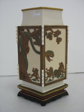 James Hadley (British, 1837–1903). <em>Vase</em>, 1872. Porcelain, gilding, 10 1/4 x 6 1/2 x 4 1/4 in. (26 x 16.5 x 10.8 cm). Brooklyn Museum, Gift of Paul F. Walter, 2007.62.19. Creative Commons-BY (Photo: Brooklyn Museum, CUR.2007.62.19.jpg)