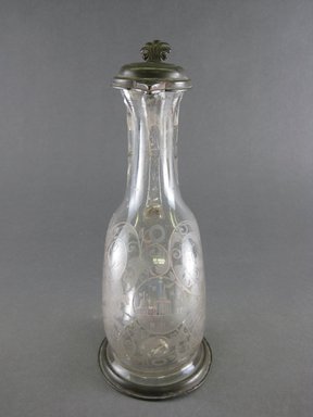  <em>Decanter</em>, ca. 1730. Glass, pewter, 9 x 4 3/8 x 3 1/2 in. (22.9 x 11.1 x 8.9 cm). Brooklyn Museum, Gift of Wunsch Foundation, Inc., 2008.20.3. Creative Commons-BY (Photo: Brooklyn Museum, CUR.2008.20.3_view2.jpg)